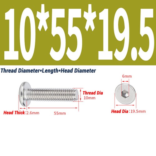 5/10pc M2-M12 A2 Allen Hex Hexagon Socket Ultra Thin Flat Wafer Head Screw Bolt - Picture 129 of 151