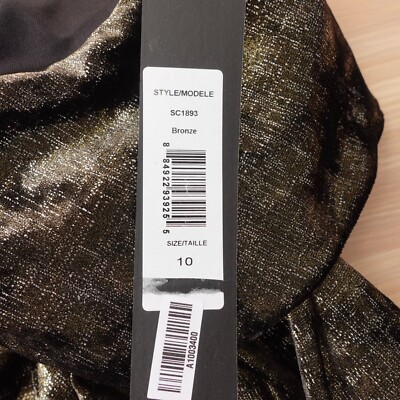 Badgley Mischka Dress 10 Asymmetrical Midi Cocktail Flounce Bronze