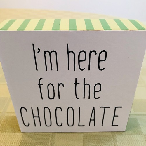 I’m Here For the Chocolate Sign Spring Easter Table Decor Tier Tray NEW - Picture 2 of 5