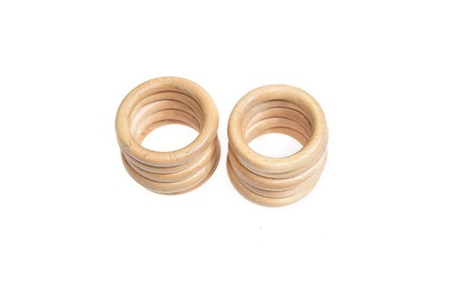 Wooden Curtain Rings With Hooks Natural Wood Pole Rod Rings 38 mm Curtain Rings - Picture 15 of 29
