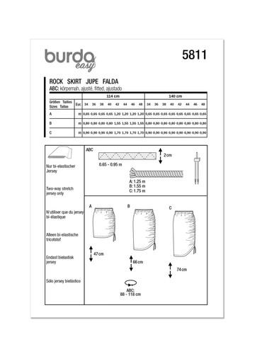 BURDA 5811 MISSES SKIRT Sewing Pattern Sizes 8 - 22 Skill: SUPER EASY - Picture 2 of 14