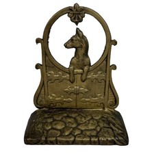 Dog Book End Heavy Metal Fence Gold Felt Bott...