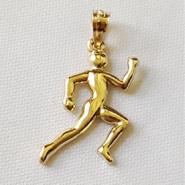 14k Yellow Gold RUNNER Pendant / Charm, Made in USA eBay
