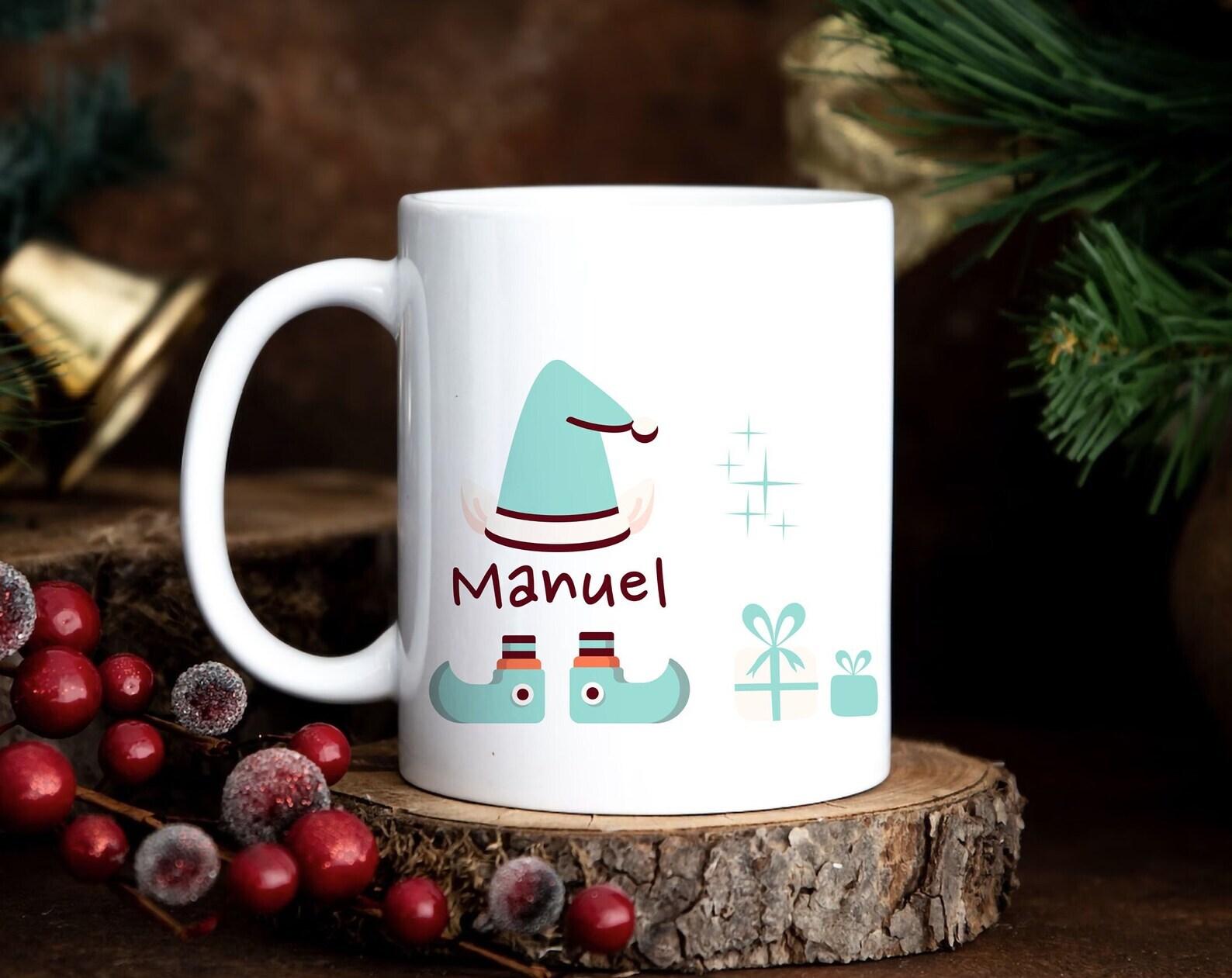 Funny Elf Christmas Mug Secret Santa Gift With Personalized Hot Chocolate