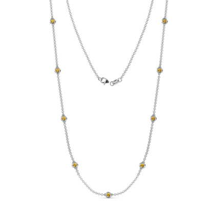 9 Steine Citrin Damen Bahnhof Halskette 1,26 ctw 14K Gold JP:53051
