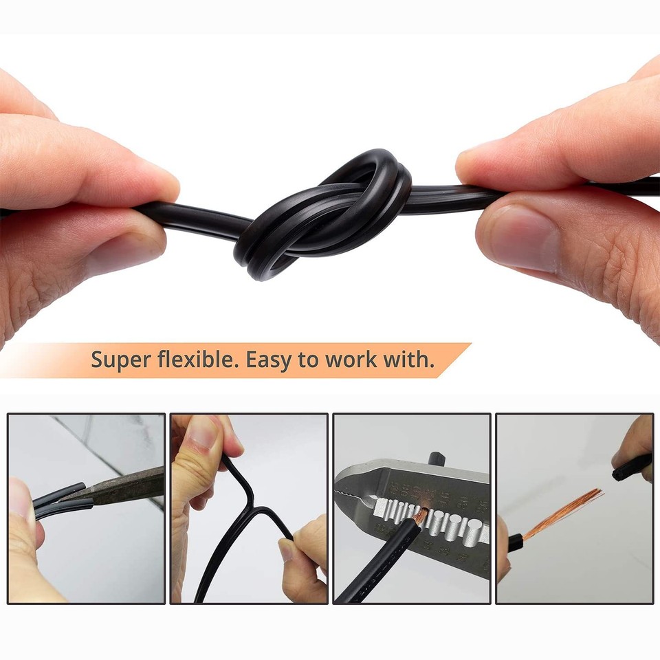 16/2 Low Voltage Landscape Wire, 16 Gauge Wire 2 Conductor 50 Feet, Low