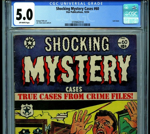 Shocking Mystery Cases 60 CGC 5.0 Star Publications 1954 Amricons B28 - Picture 2 of 4