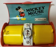 Mickey Mouse Watch 1970s Vintage Original Case W/Papers - Works 6800