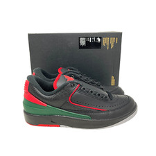 Air Jordan 2 Retro Low GS Black Fire Red Shoes Youth Size 6.5Y / Women's 8