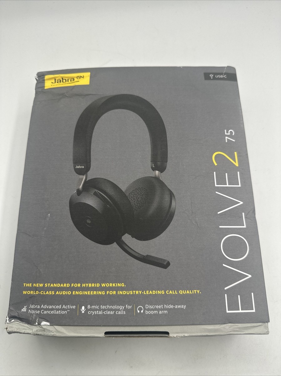 【新品未使用】【Jabra Evolve2 75】 ワイヤレスヘッドフォン Jabra Evolve2 75 Wireless Bluetooth Headset, Black, with