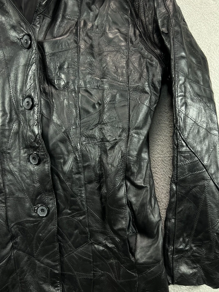 Chaqueta de Colección de Cuero Cellini Abrigo de Coche Mosaico Retazos para Mujer Grande de Colección Foto 2 de 4