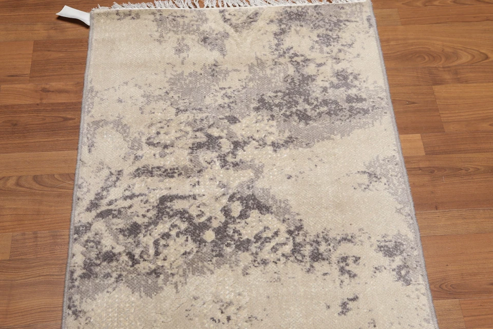 2'4" x 8' Hand Knotted Abstract Modern Wool Runner Area rug AOR8510 Beige - Image 3 of 4