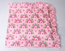 Pete  Lucy Baby's Strawberry Rainbows Minky Blanket AP2 Pink One Size NWT