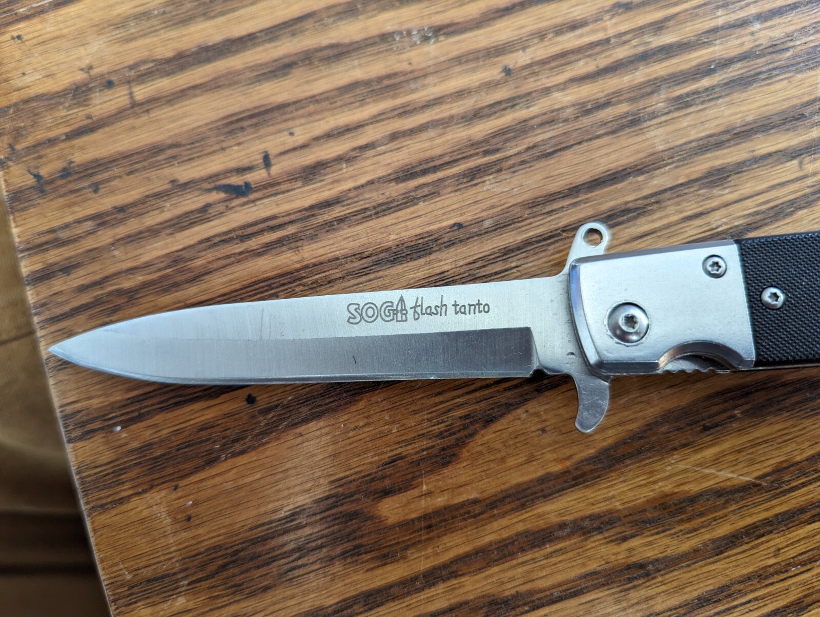 Sog Flash Tanto Knife, RARE Black And Steel 440 Steel Blade Excellent