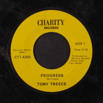 TONY TREECE: progress / tell me a lie CHARITY 7'' Single 45 RPM