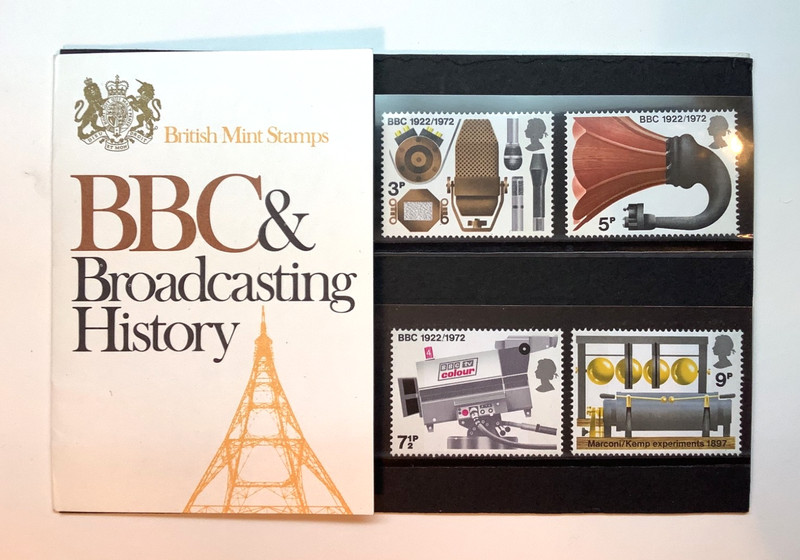 GB Stamps BBC & Broadcasting History Presentation Pack 43 - SG 909-912 MNH Mint