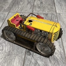VTG 1940s 50s Marx Tin Litho Wind Up Heavy Duty Diesel Caterpillar Toy Tractor