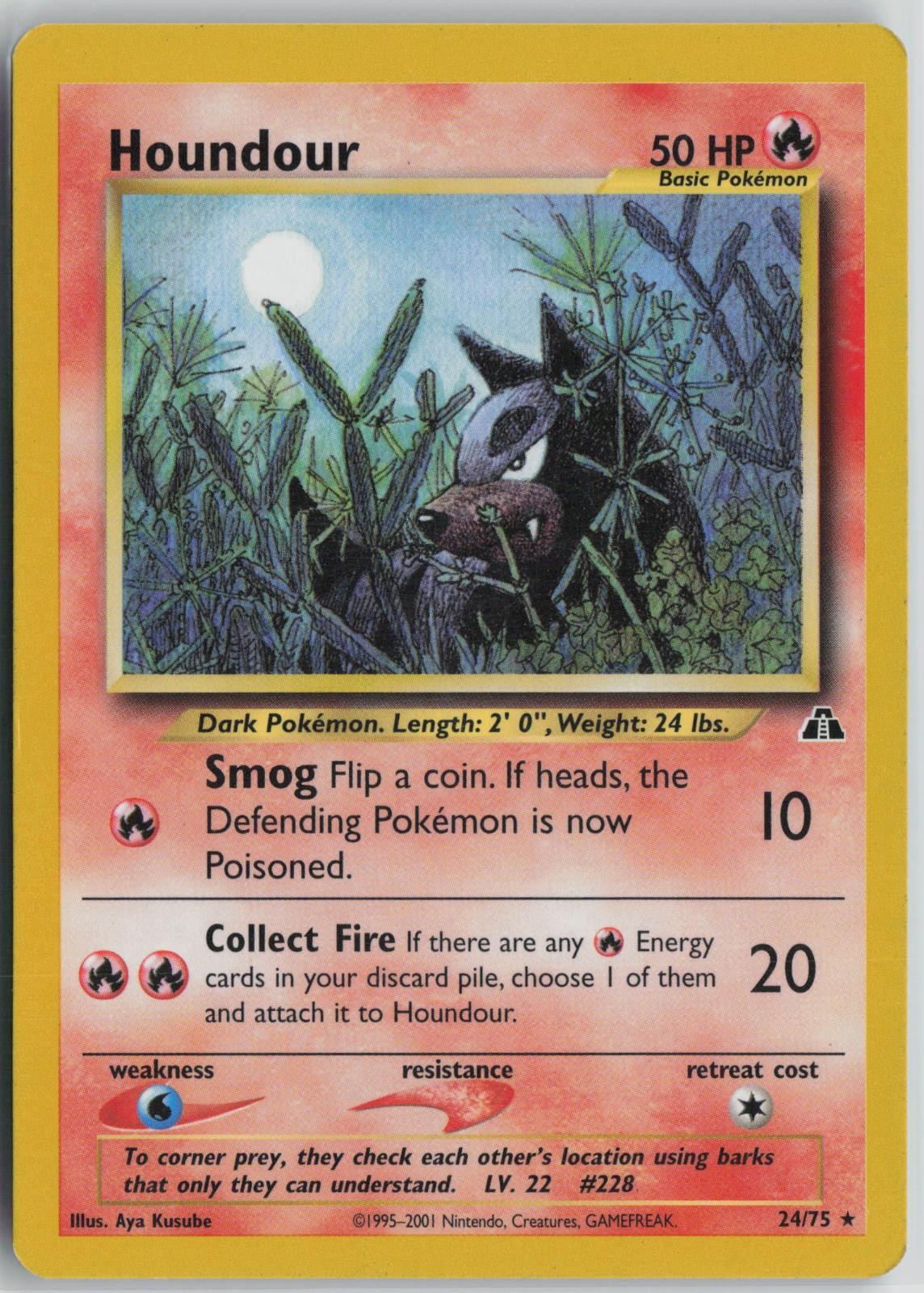 Houndour 24/75 Rare Neo Discovery Pokemon Unlimited Near Mint