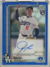 2025 Topps Chrome Roki Sasaki Rookie Autographs Blue Refractors #RAROKI【007/150】