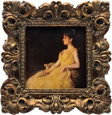 CISOO 4x4 Vintage Small Picture Frame, Antique Ornate Bronze Gold 4x4,
