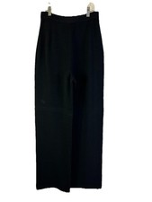 St. John Marie Gray Womens 6 Pants Black Santana Knit Wool Pull On