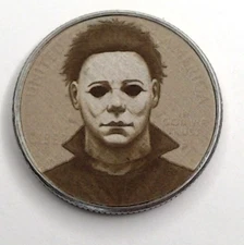 Michael Myers Halloween Clad Quarter Surface Engraved Hobo Nickel / Love Token