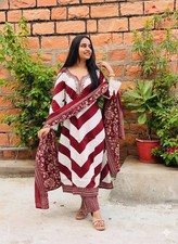 Indian Bollywood Designer Kurti Pant Dupatta Set Women Wedding Wear Kurta Set