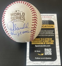 Joe Maddon (Chicago Cubs) Signed 2016 World Series Baseball JSA COA CK33831
