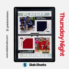 2016 PANINI PLAYOFF COLIN KAEPERNICK RUSSELL WILSON PAIRINGS KICKOFF JERSEY 1/25