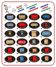 Vintage MARX 1/2" scale soft plastic Traditional style Dollhouse Furniture