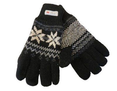 Finger Handschuh  mit Norweger Muster Thinsulate für Herren Handschuh