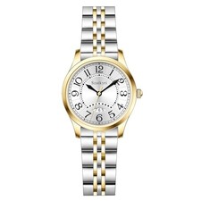 Classic Watch for Women with Easy Read Time Arabic Numerals Silver-Gold Black