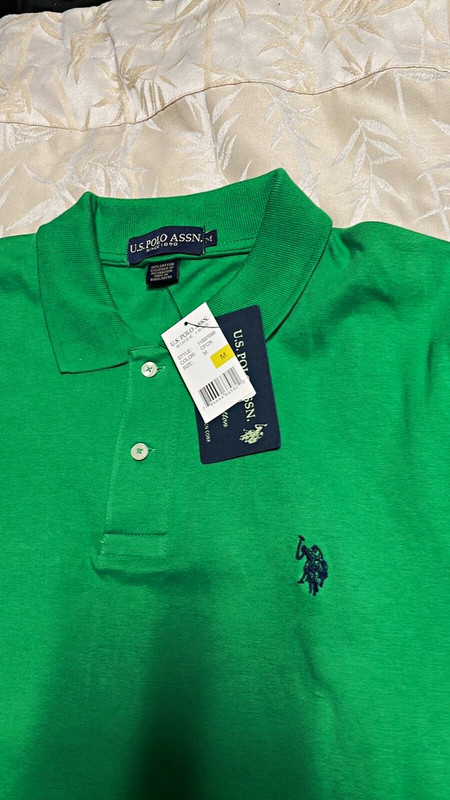 U.S. Polo Assn. Men's Green Polo Shirt M Short Sleeve Cotton Knit Logo Golf