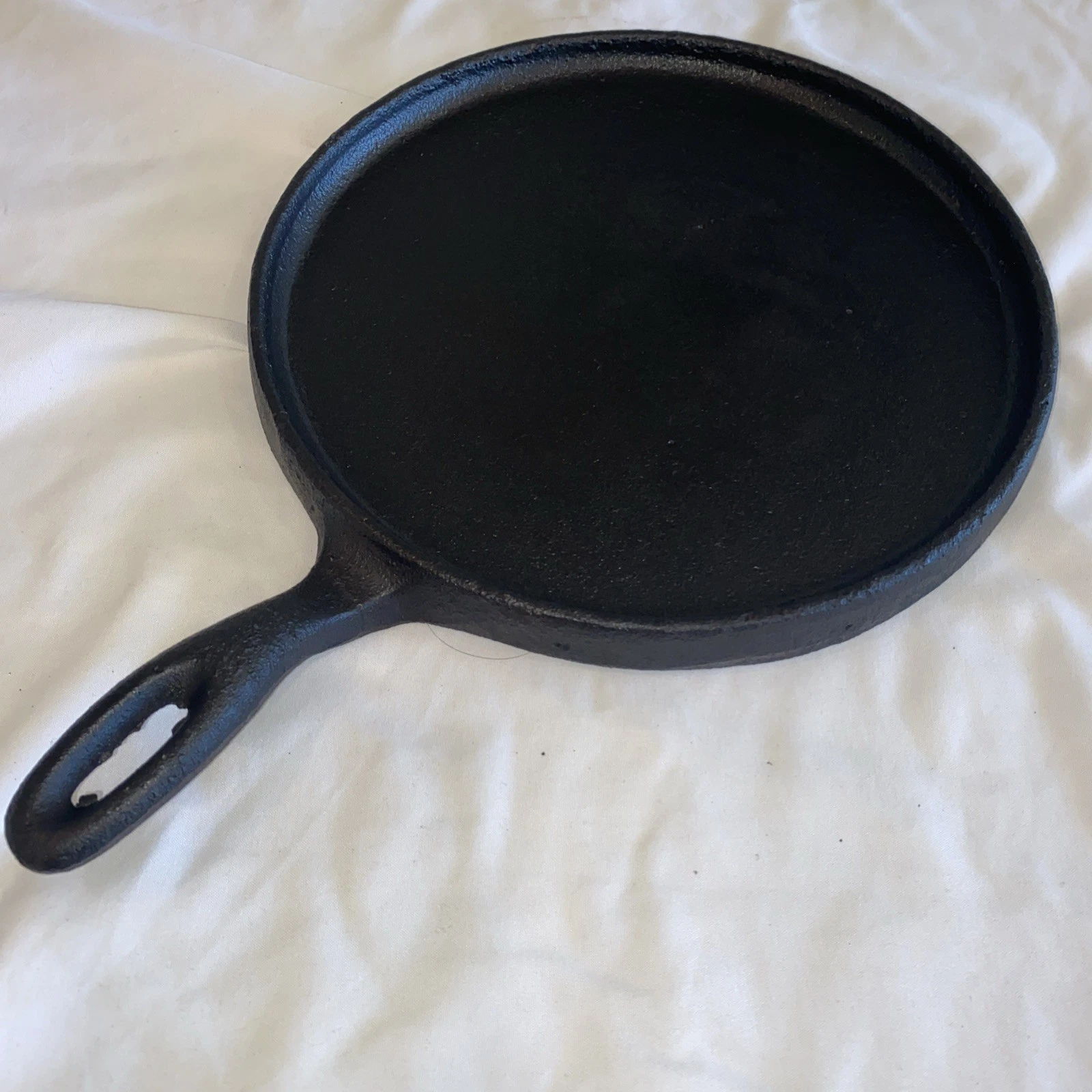 RESTORED UPCYCLED Cast Iron Comal Griddle Round Mexico SEASONED 8.5”