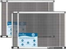 Expandable Window Screen 2 Pack Adjustable Window Screen18" H x 25" - 49" W -
