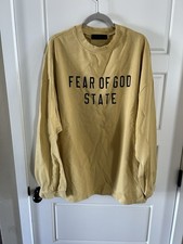Essentials fear of God heavy long sleeve tee color Amber size L