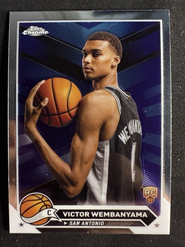 Carte Sportive Victor Wembanyama Rookie - Topps Chrome 2024 /299, Spurs, NM/M