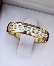 14k Solid Yellow gold men's natural Diamond band ring 0.55 ct Pre owned