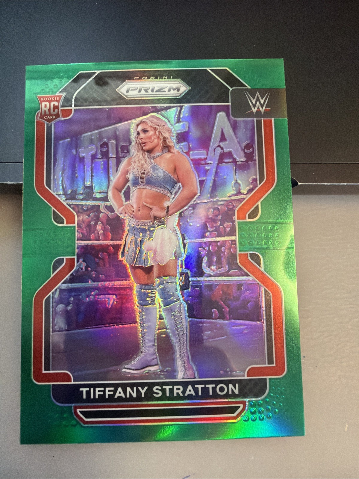 Tiffany Stratton 2022 Panini Prizm WWE #104 Green Parallel Rookie Card Rookie