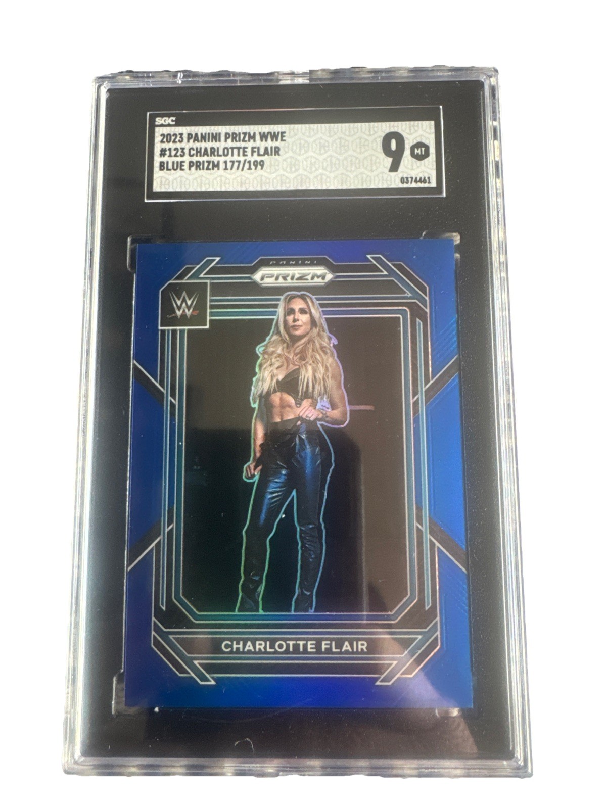 2023 Panini Prizm Wwe #123 Charlotte Flair Blue Prizm 177/199