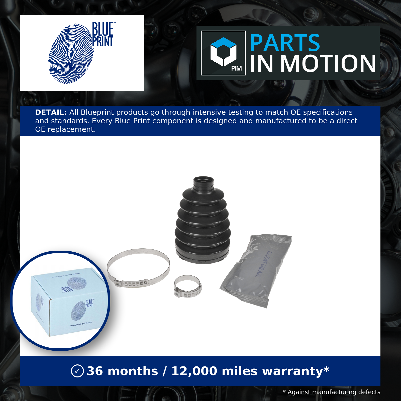 CV Joint Boot Front Outer ADC48128 Blue Print C.V. Driveshaft Gaiter MR581874