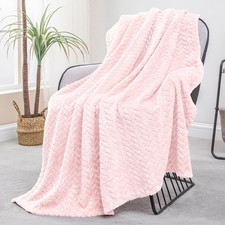 Fleece Throw Blanket for Couch and Bed, 50X70 Inches Soft Cozy Jacquard Flannel