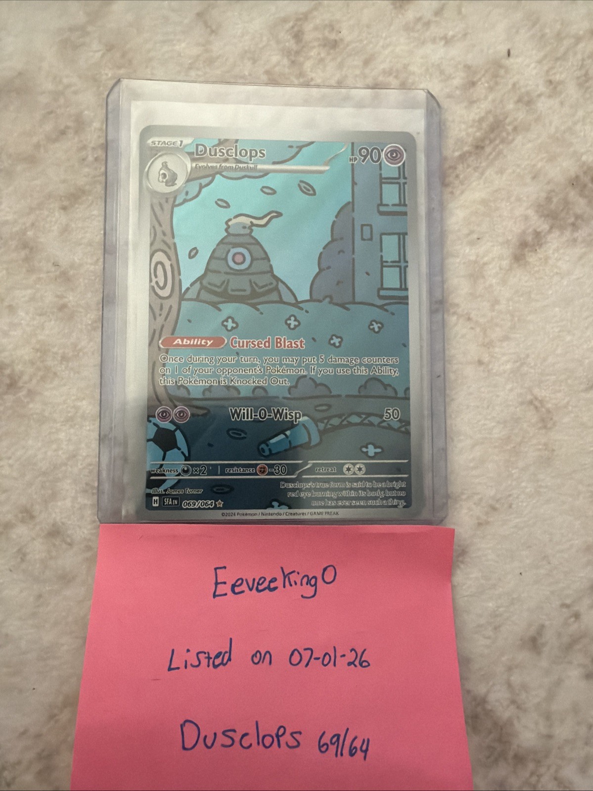 Pokemon Dusclops 69/64 Shrouded Fable Holo Rare Card