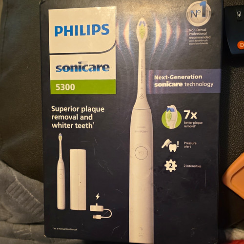 Philips Sonicare 5300 Sonic Electric Toothbrush with Pressure Control, White