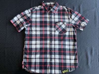 MIDDLE OF BEYOND ''STREET FIGHTER'' RYU MEN'S PLAID SHORT SLEEVE BUTTON UP SHIRT M