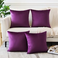 Set of 4 Decorative Throw Pillow Covers 26" x 26" Pack of 4 Eggplant Purple