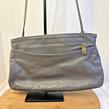 Letisse Gray Leather Crossbody Clutch Purse Vintage