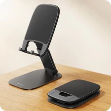 Lamicall Ultra-Thin Cell Phone Stand for Desk - [Height Adjustable] Foldable Des