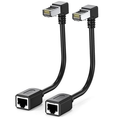 2Pack Cat6 Extension Cable 90 Degree,Cat6 Ethernet Extender Cable 4Inch,Right An