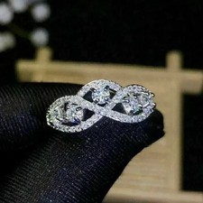 2Ct Round Cut Lab Created Diamond Engagement Ring 14K White Gold Plated Silver